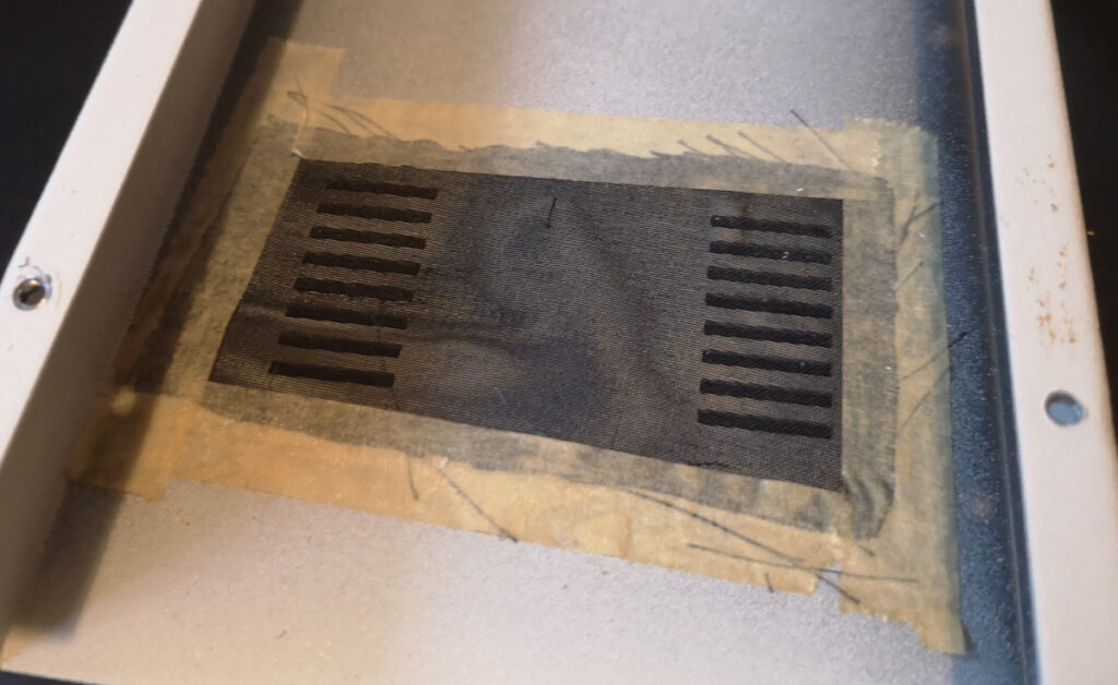 inside view of of air vent in the top casing of external 3.5" floppy drive for the Commodore Amiga