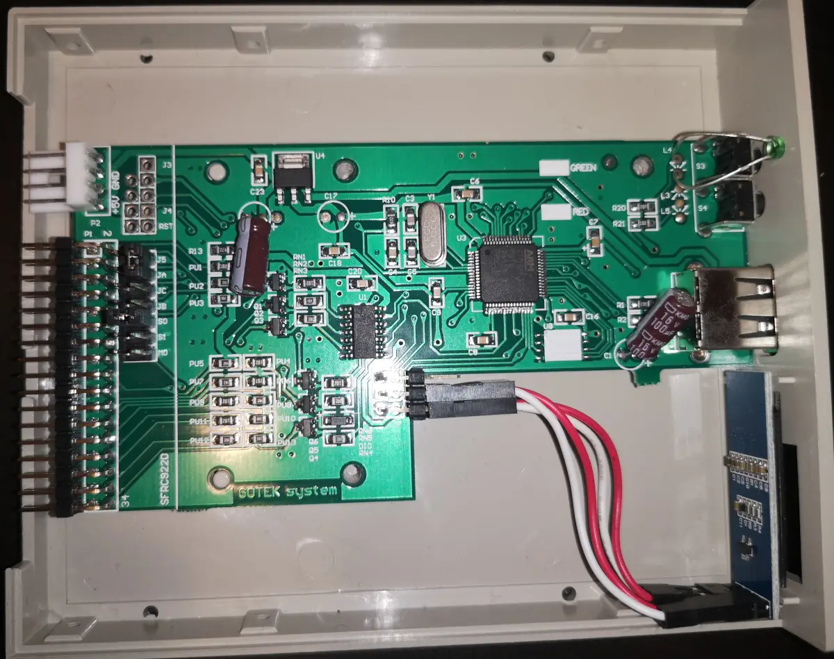 inside view of Gotek drive with PCB
